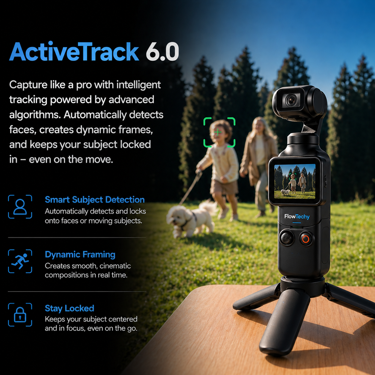 FlowTechy™ 4K AI Gimbal Camera
